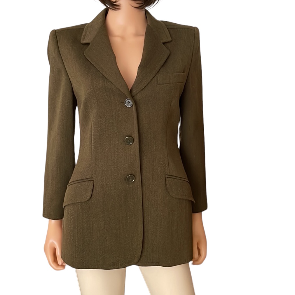 Nwot Vintage Ellentracy Linda Allard Classic Green Wool Blazer